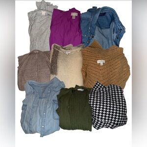 Women’s Cardigan Bundle Size Large Coastal Grandma Loungewear 10 Pieces